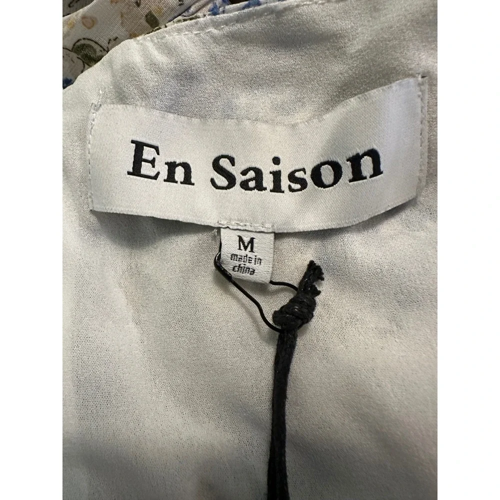 NWT En Saison Floral Midi Slip Dress Med Ruching‎ Feminine Romantic Cottagecore